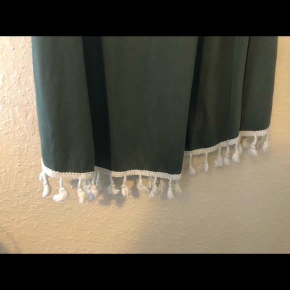 Navy green dress with tassels - Picture 2 of 4